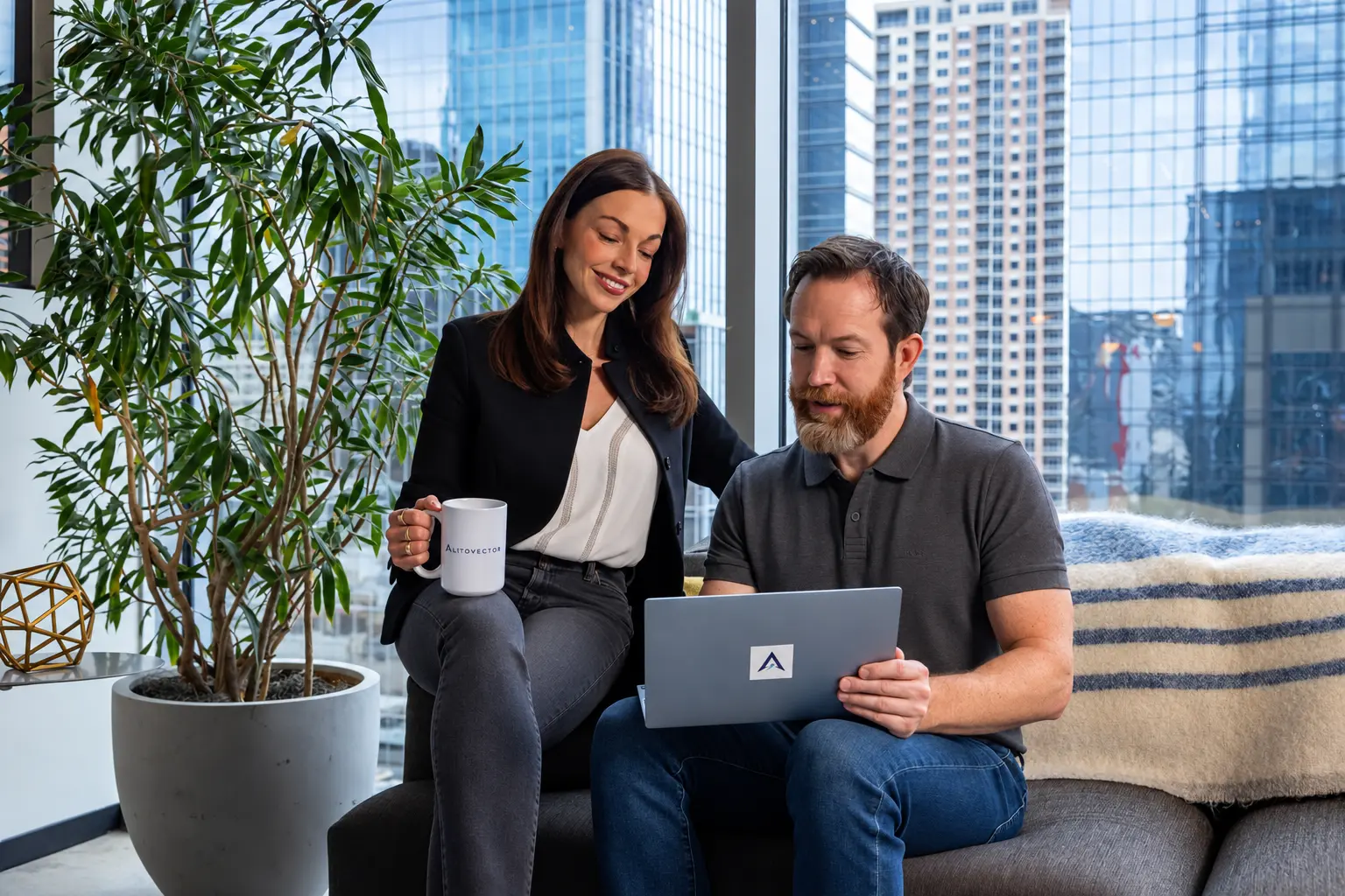 Altovector founders Jane Lawrence and Wes Calender collaborating in Austin
